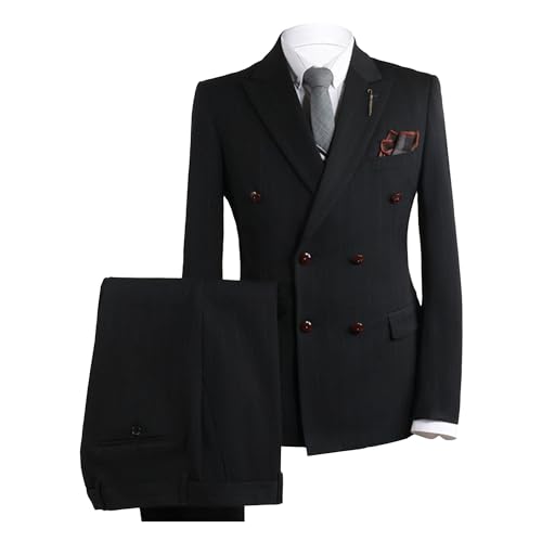 Mens Stripe Double Breasted Prom Suits Wedding Slim Fit Tuxedo Suit Business Regular Formal Male Blazer