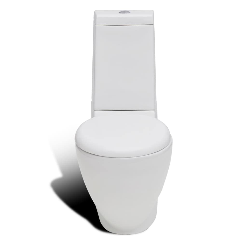 Juego de inodoro y bidé de cerámica blanca con cisterna de cierre suave, tapa de 3/6 litros, para dos cantidades, juego completo para baño e invitados, higiénico, fácil de limpiar