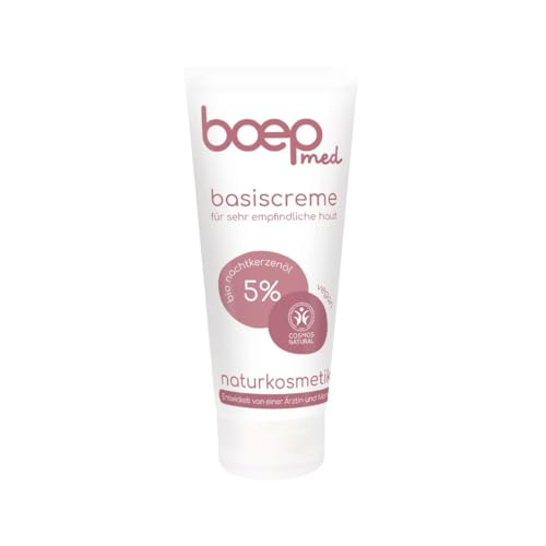 boep med Basiscreme | Basispflege für Problemhaut wie Neurodermitis oder Rosacea | Sehr trockene oder juckende Haut | Zertifizierte Naturkosmetik (200ml)