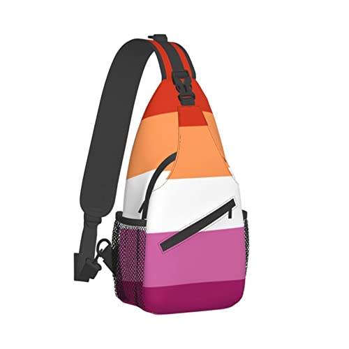Mochila cruzada unisex con bandera orgullo lésbico miniatura 3