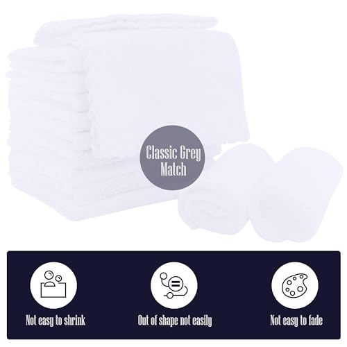Image of 16 Pack Baby Washcloths - 10x10 Inch, Microfiber baby towel - Absorbent and Soft baby Wash Clothes for Newborns, Infants and Toddlers - Quick Dry for baby boys and girls face towel - White