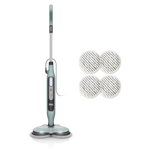 Shark Steam Mop, Automatic Steam and Scrub Steam Mop with Steam Blaster & 6 Dirt Grip Pads, 3 Steam Settings, Stain & Dirt Removal, For all Sealed Hard Floors, 8m Cord, Sage Green, S8201UKCP