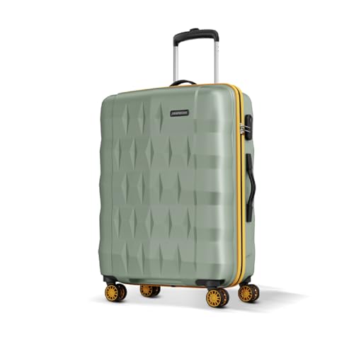 Image of Aristocrat Comet Check-in Trolley Bag 76cm | Large | Hard Luggage| Smooth 8-Wheel Suitcase| Combination Lock with Sturdy Zipper | Full Fabric Convipack | 3-Year International Warranty (Green)