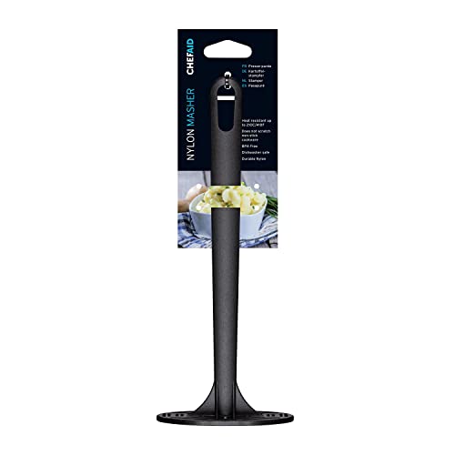 Chef Aid Nylon Masher, BPA Free Kitchen Utensil and Ideal for use with Non-Stick Cookware, Comes in Black Colour and Part of a Full selections of Kitchen Utensils