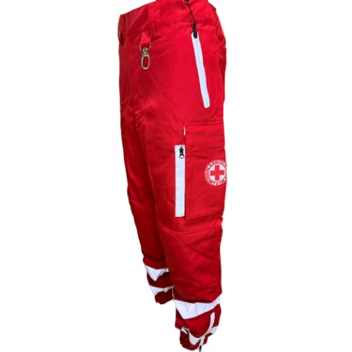 Generico Completo Operativo Croce Rossa Italiana - Divisa Tecnica Regular Fit: Sahariana Multitasche e Pantalone Professionale con Bande Riflettenti