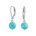 Bling Jewelry .925 Silver Reconstituted Turquoise Bead Lever Back Earrings