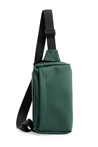 X RAY Men's Shoulder Bag Crossbody Backpack for Men, EDC PU Leather Sling Carry Bag for Travel, Work, Gym