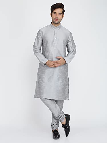Image of Royal Kurta Men's Silk Blend Kurta & Churidaar Pyjama Set