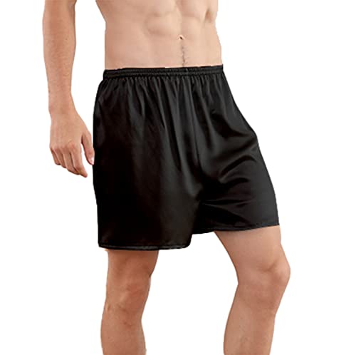 CYGE Men's Pajama Shorts Men's Mulberry Silk Underwear Briefsr Elastic Waistband Lounge Shorts