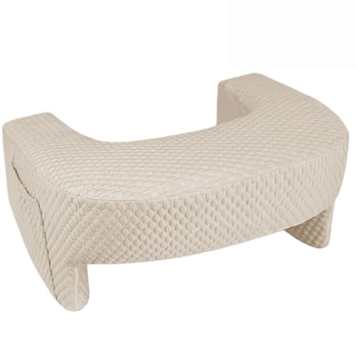 Kizare読書用枕 サイドポケットと取り外し可能なカバー付き 幅広で厚みのあるアームレスト 高反発フォーム入り 多目的膝枕 ベッド、床、ソファでのゲームに最適 (ロータスピンク)