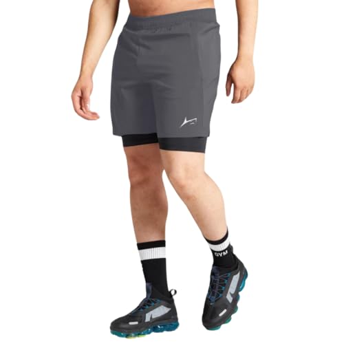 Image of PROSHARX 2 in 1 Active Dual Shorts with Inner Tights Layer | Men's Double Layer Short for Running, Gym & Sports