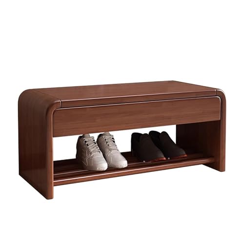 Banco de almacenamiento de zapatos de madera con asiento, organizador de entrada para pasillo, sala de estar y dormitorio