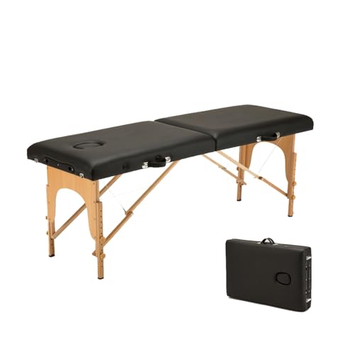 SLHZM 折りたたみ式マッサージベッド 折りたたみベッド 持ち運びが簡単で 場所を取りません レザー ウッド 高さ調節可能 健康的 無臭 快適 高耐荷重 通気性 柔らかさ 静電気防止 折?床 施術 介護 エステ足マッサージ マッサージ おりたたみ ベット