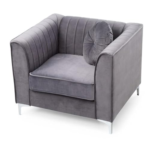 Sillón Plegable Tela Suede Gris miniatura 5
