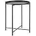 tectake 800911 Beistelltisch rund aus Metall, rustikaler Flair, abnehmbare Ablagefläche, stabil und standsicher, Couchtisch für Wohnzimmer Schlafzimmer Balkon, Ø45,5 x H53 cm (Schwarz | Nr. 404185)
