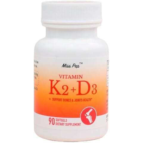 Miss Pep Vitamin K2 + D3 Softgels, 90 Count Cover