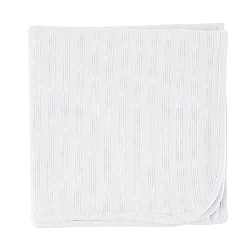 Image of Touched by Nature Unisex Baby Organic Cotton Swaddle, Receiving and Multi-purpose Blanket, White, One Size