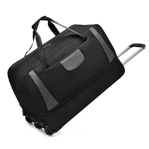 Rolling Duffle Bag with Wheels Trolley Travel Bag Carry On Luggage Travel Suitcase Soft Lightweight Suitcase Overnight Weekender Bag for Unisex Adult
