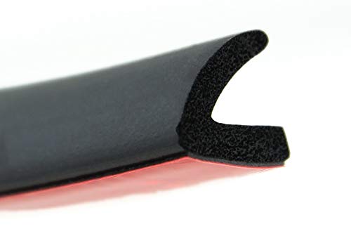 Perfil angular WKP1 de SMI-Kantenschutzprofi en color negro, de caucho EPDM (15 Shore +/-5) con superficie adhesiva para montaje permanente - Junta adhesiva (0,1 m) Cover