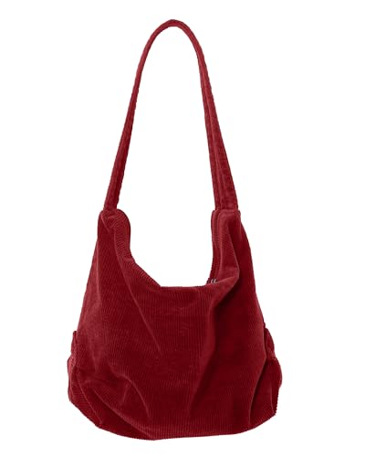 Image of 2026 Corduroy Tote Bag with Zipper Large Casual Handbags Shoulder Purse for Women