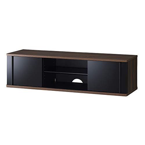 ハヤミ SDシリーズ 32~55V型対応 光沢扉と木目の組み合わせが美しい 家具調デザインのテレビ台 TV-SD1250B ダークブラウン 幅125cm