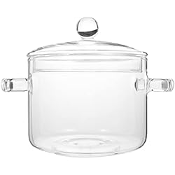Cacerola De Vidrio Para Estufa Vaguelly Borosilicato Olla De Olla De Transparente Cacerola Con Tapa Olla Fuego Lento Olla Para Estofado Utensilios De De Doble Microondas Estufa Para Lavavajillas Mini Cacerolas Con Tapa