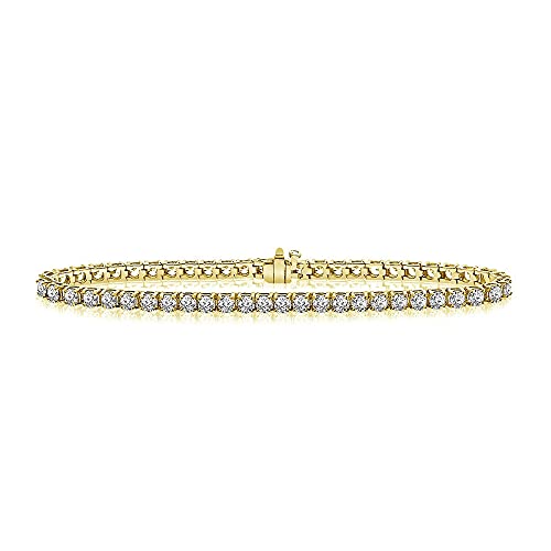 The Diamond Channel 2-5 cttw White or Yellow Gold Diamond Tennis Bracelets for Women - Fine Jewelry for Women (K-L Color, Choice of Carat Weights) (White-Gold, 5.01)