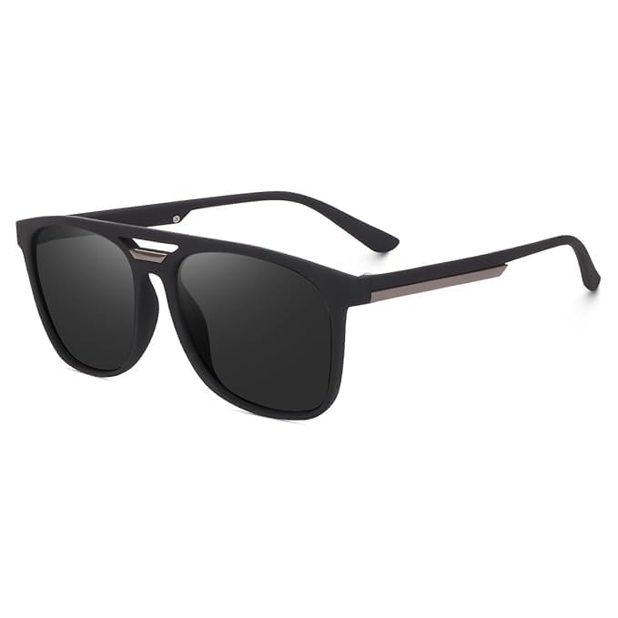 Sunglasses for Mens and Womens,Black Retro Sun Glasses Driving Fishing UV Protection - Medium Size-image-31
