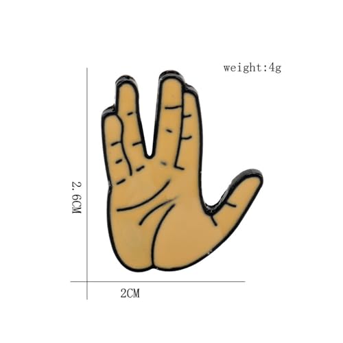 Image of Star Trek Movie Gesture Palm Small Lapel Pins Brooch for Women Teen Girls Boys Cute Novelty Funny Backpacks Badges Bookbag Hat Bag Pin Clothes Accessory Jewelry Gift