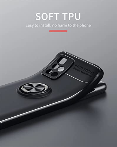 Image of SPAZY CASE Realme C21Y Back Cover | Sleek Rubberized Case with Chrome Plating | Ring Stand Back Cover | Designed for Realme C21Y / C25Y - Black