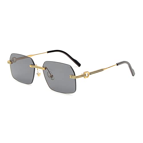 Gafas de sol cuadradas sin montura MUTYNE A26 de estilo retro negro para hombre en talla única