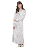 [ハニーズ] ワンピース レディース 長袖 ロング 花柄 きれいめ 大きいサイズ 白 ミント 黒 Ｖネックワンピース 557051917637 オフ花柄 Ｓ