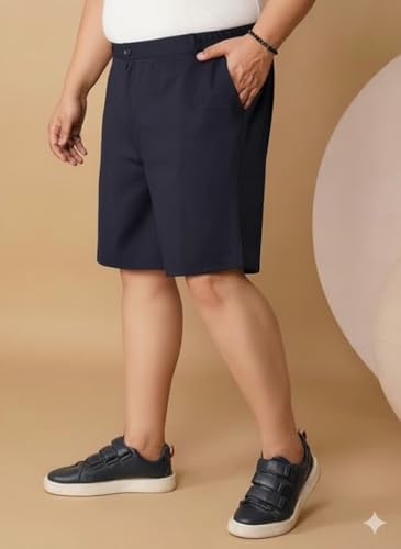 Image of OOMPH! Men's Short for Summer | Stretchable Fabric | Breathable & Lightweight | Casual Lounge Short with Elastic Waistband & Drawstring