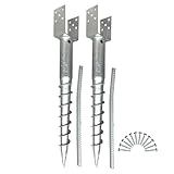 Ashman Ground Screw (2 Pack), No Dig, U-Model Screw in Post Stake - 27' Inch Long, Fits Standard 4x4 (3.5' X 3.5' Inch) Great for Mailbox Posts.
