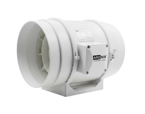 Image of Inline Fan 8 Inch /200mm | Silent Mix Flow Fan | Inline Duct Fan | Inline Exhaust Fab /Circular Inline Fan /Air Circulation System |130W Copper Motor | Airflow 900m3 /h | 2 Speed | White