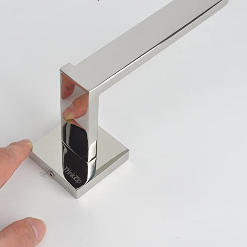 ThinkTop Luxury Sqaure Chrome Toilet Roll Holder Wall Mounted Silver SUS304 Stainless Steel Toilet Paper Holder for Bathroom