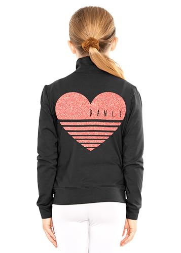 Image of STRETCH IS COMFORT Sparkle Dance Warm Up Jacket for Girls and Women | Glitter Performance Studio Competition Zip Layer