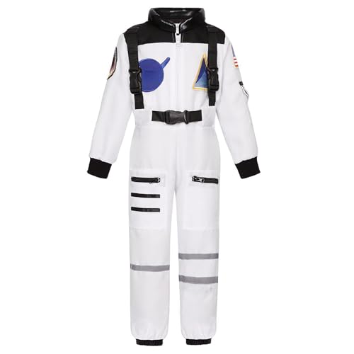 Astronaut Kostüm Kinder, Astronauten Kostüm Kind, Vintage-Astronauten-Outfit für Kleinkinder, Piloten-Overall-Kostüm für Jungen, Unisex, Jumpsuit Space Kostüms Faschingskostüme Kinder
