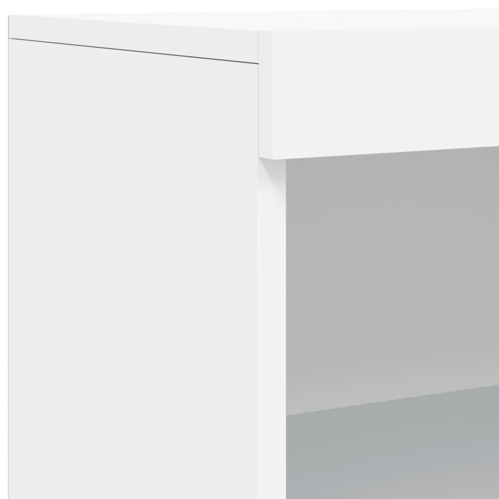 vidaXL Sideboard, Kommode mit viel Stauraum, Highboard Schrank mit LED-Leuchten, Anrichte Beistellschrank Standschrank, Modern, Weiß