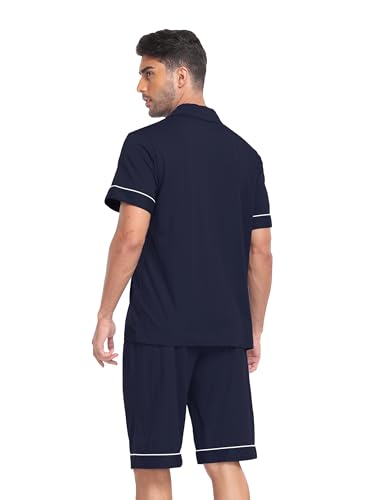 COLORFULLEAF Men's Cotton Pajamas Set