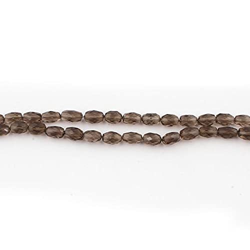 Quartz fumé facetté en briolettes ovales pour création de bijoux de 8.5 pouces
