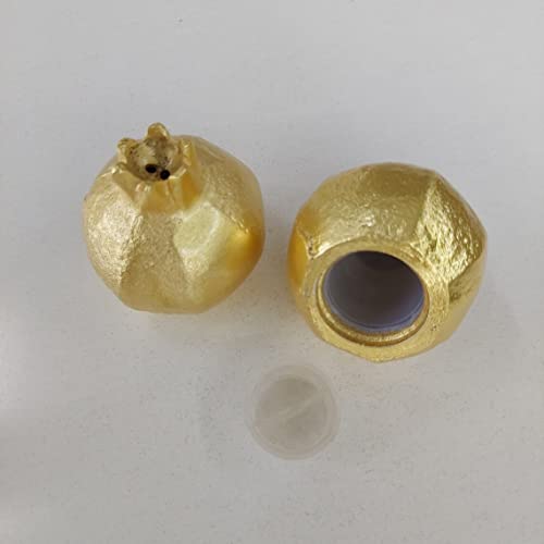 Pomegranate Gold Salt Pepper Shakers Set of 2 Cute Modern Decorative Kitchen Table Decor for Home Restaurants Decor Gifts for Housewarming Wedding Friends and Family Return Gifts (Pomegranate)