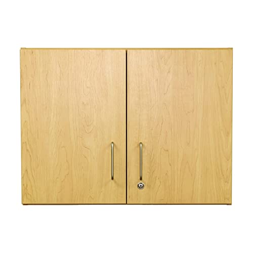 Tot Mate Wall Mounted Storage Lock Cabinet - 30in Wide | Ready-to-Assemble, Maple/Maple