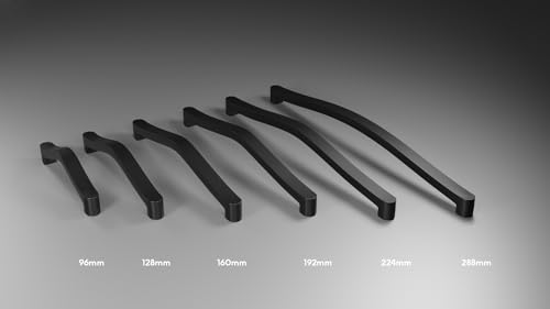 Image of Atlantic Cabinet Pull Handle Black Coated, Total Length 5.50 inch, Hole-to-Hole 128 mm, Pack of 12
