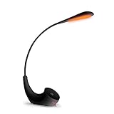 Desk Lamp, Blue Light Blocking, Amber Office Lamp by Hooga. Dimmable Reading Lamp, 3 Brightness Settings Reduces Eye Strain. 1600K Warm LEDs for Working at Night. Rechargeable 1000mAh Battery. Black