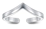 925 Sterling Silver Toe Ring, BoRuo Wave Hawaiian Adjustable Band Ring