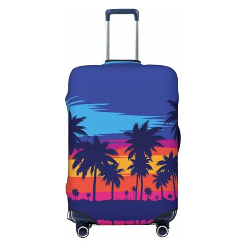 Luggage Cover Protector Suitcase Cover - Beach with Palm Trees (3) Santi-Scratch Uitcase Cover for Luggage