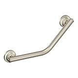 Moen Brushed Nickel Bathroom Safety 16-Inch Stainless Steel Angled Shower Grab Bar for Handicapped or Elderly, RA8716D1GBN
