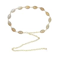 pclapora Ceinture Doree Femme, Ceinture Dorée avec Marguerite Creuse, Chaîne de Taille Bohème, Chaîne de Taille, Chaînes Femme en Métal pour Convient aux Robes, Jeans, Élégantes