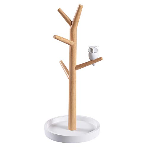 Lwieui Schmuckschrank Vögel Baum Stehen Schmuck Display Halskette Ohrring Armband Halter Veranstalter Rack Tower Home Decor Spiegelschränke (Farbe, Size : 13x28.7cm) Cover